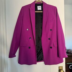 Zara Women's Purple Blazer Jacket